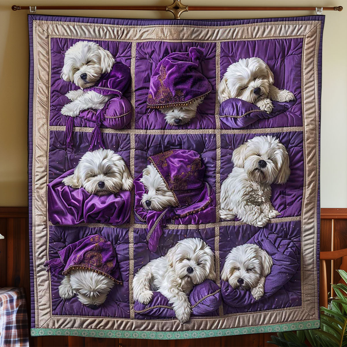 Bichon Frise Nap Nest WN1209009CL Quilt