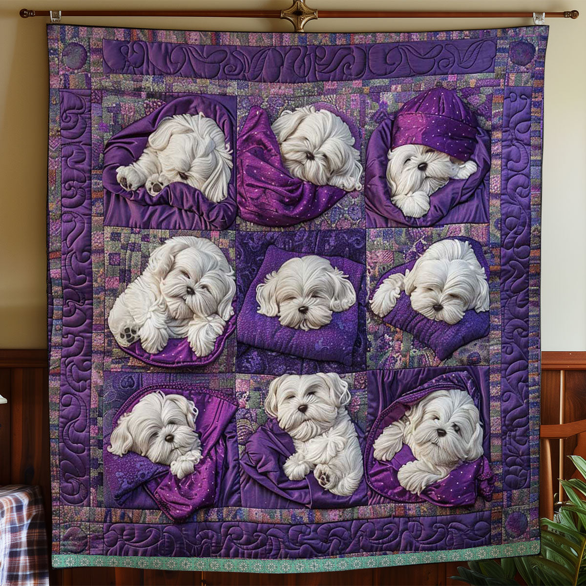 Bichon Frise Warm Slumber WN1209011CL Quilt