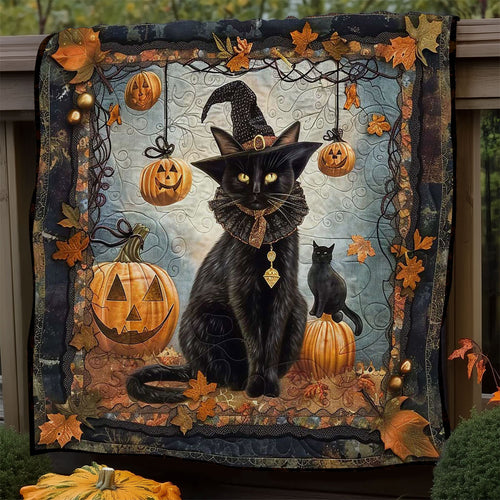 Black Cat's Haunted Pumpkin WN1908101CL Quilt