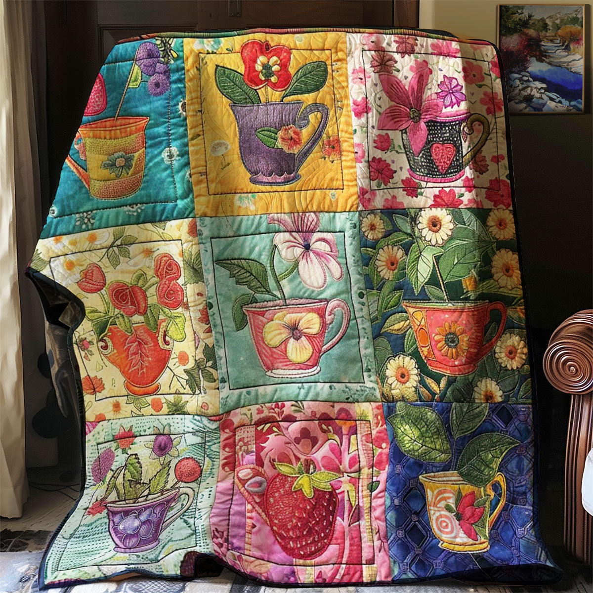 Blooming Teacup WN2708011CL Quilt