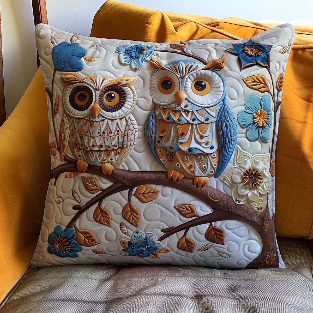 Blue Owls WM0508126CL Quilt Pillow Case