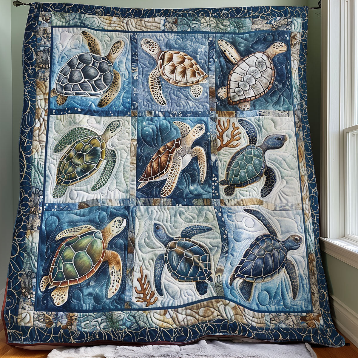 Blue Sea Turtles SR1008020CL Quilt