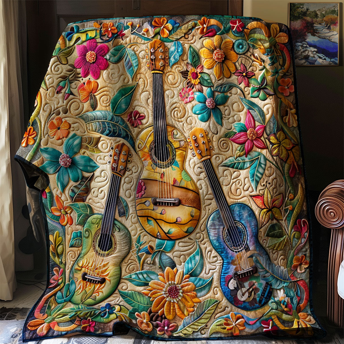 Boho Flower Strumming WN2208142CL Quilt