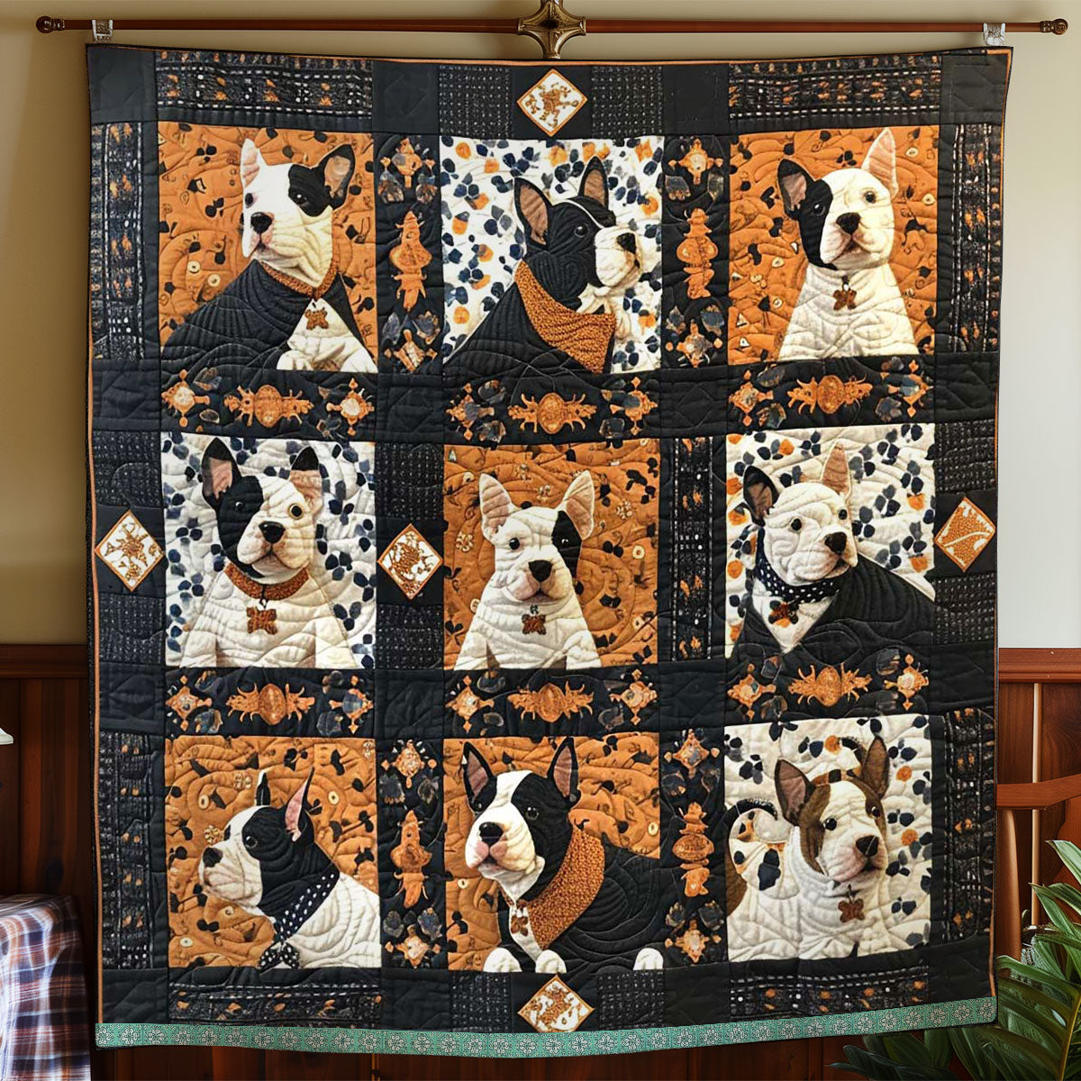 Bull Terriers Cute WN1209027CL Quilt