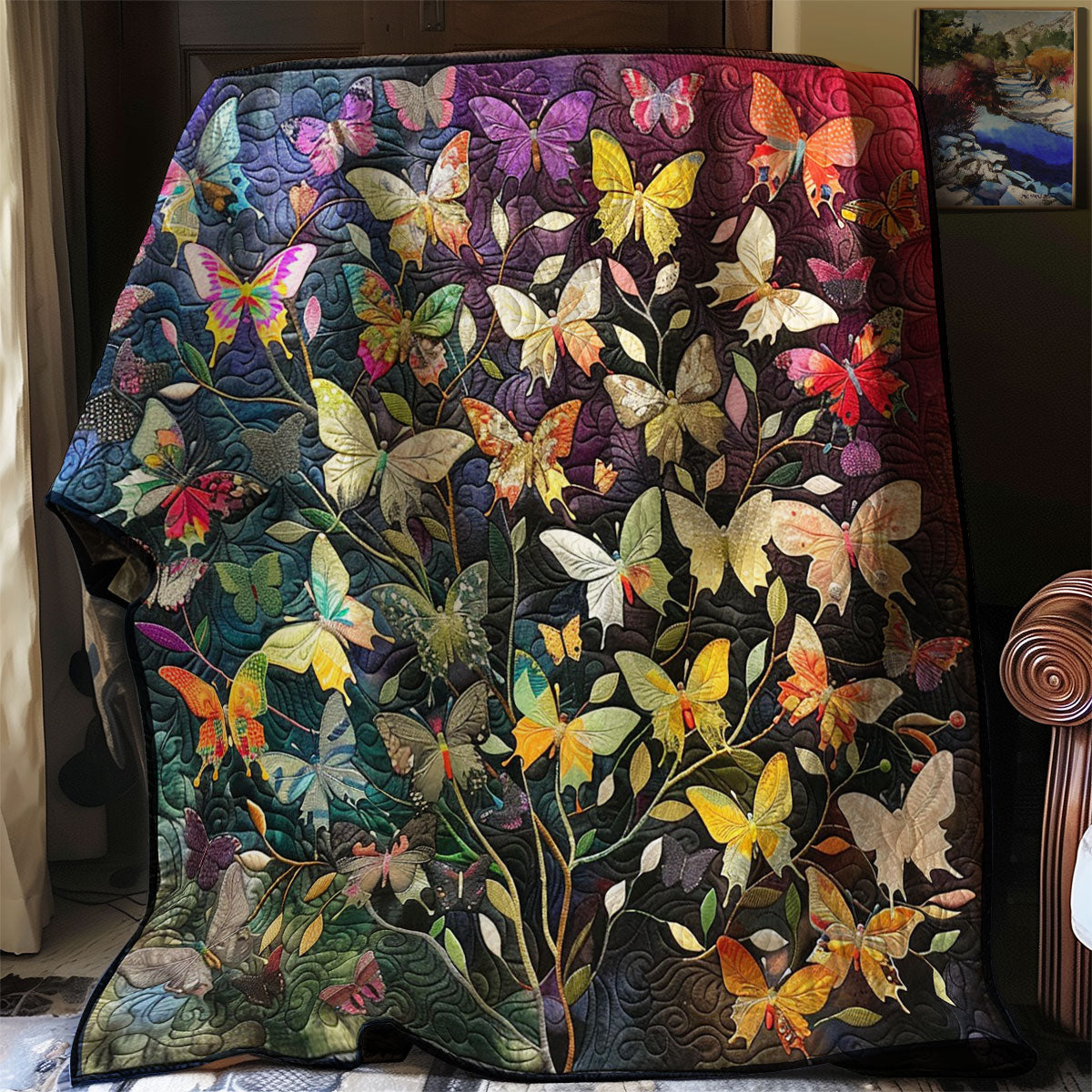 Butterflies Night WM3007001CL Quilt