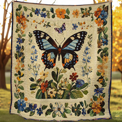 Butterfly And Flowers WN0508007CL Quilt