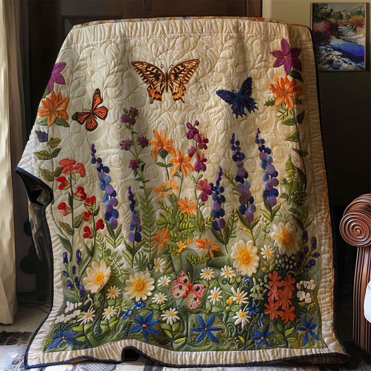Butterfly CW1906007CL Quilted Round Mat main image 1