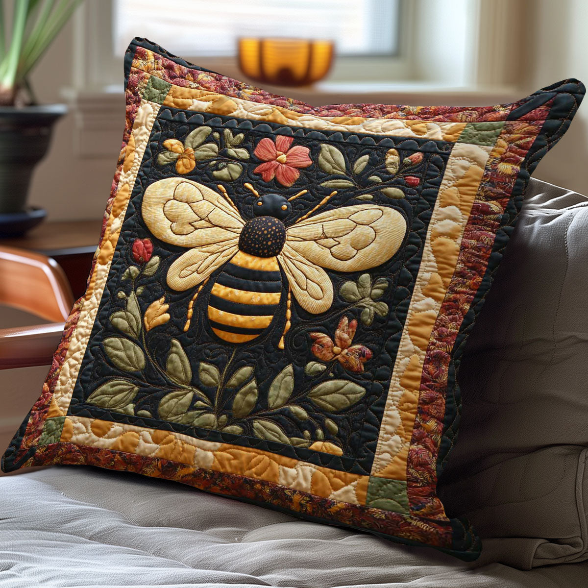 Buzzing Blossoms WN0208054CL Quilt Pillow Case