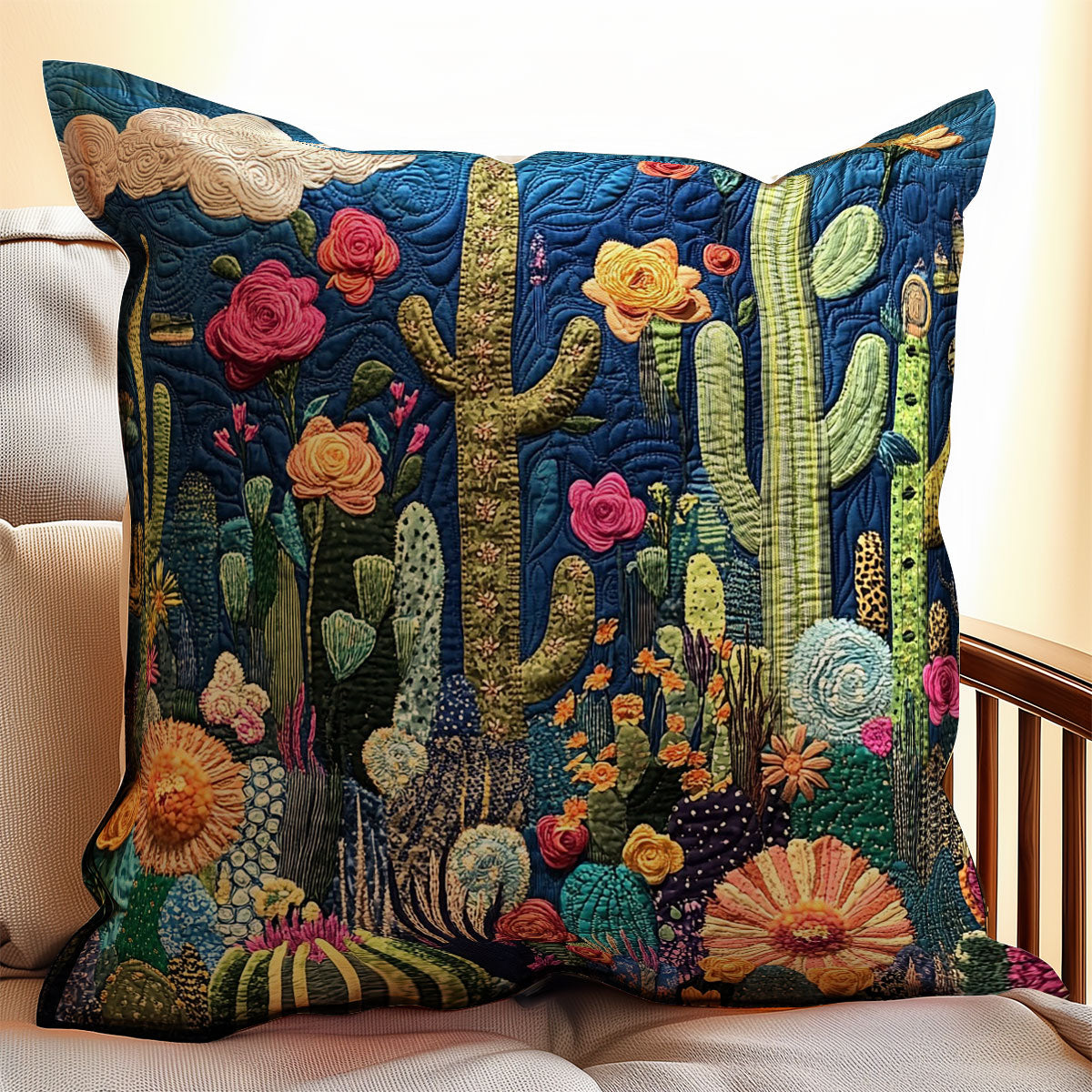 Cactus In Night WM0308134CL Quilt Pillow Case