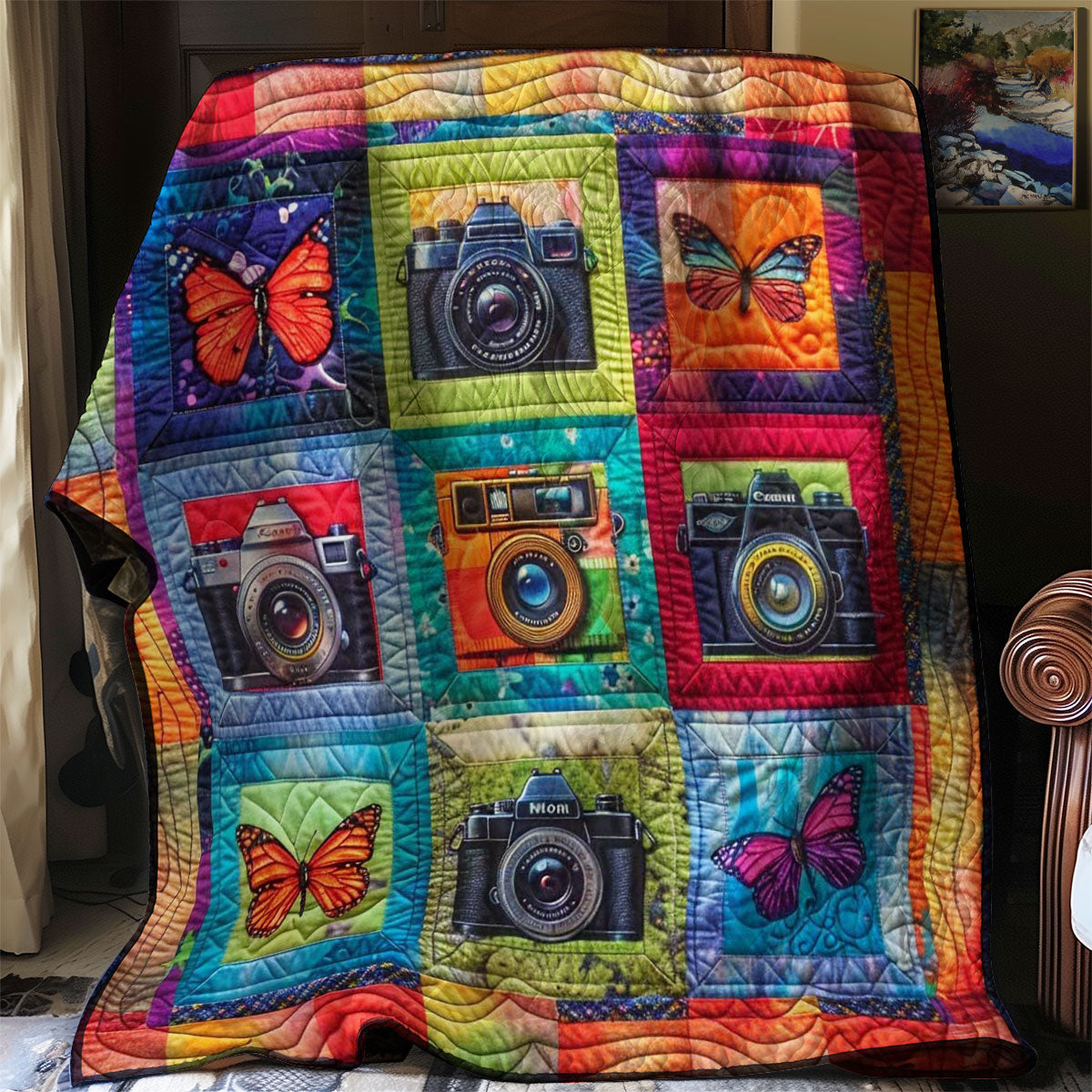 Camera’s Lively Butterfly Scenes WN2608084CL Quilt