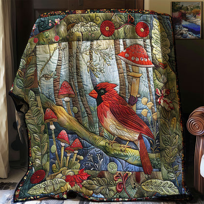 Cardinal And Mushroom WM2907001CL Quilt