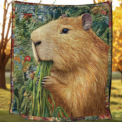 Capybara Eats Grass WN0708054CL Quilt