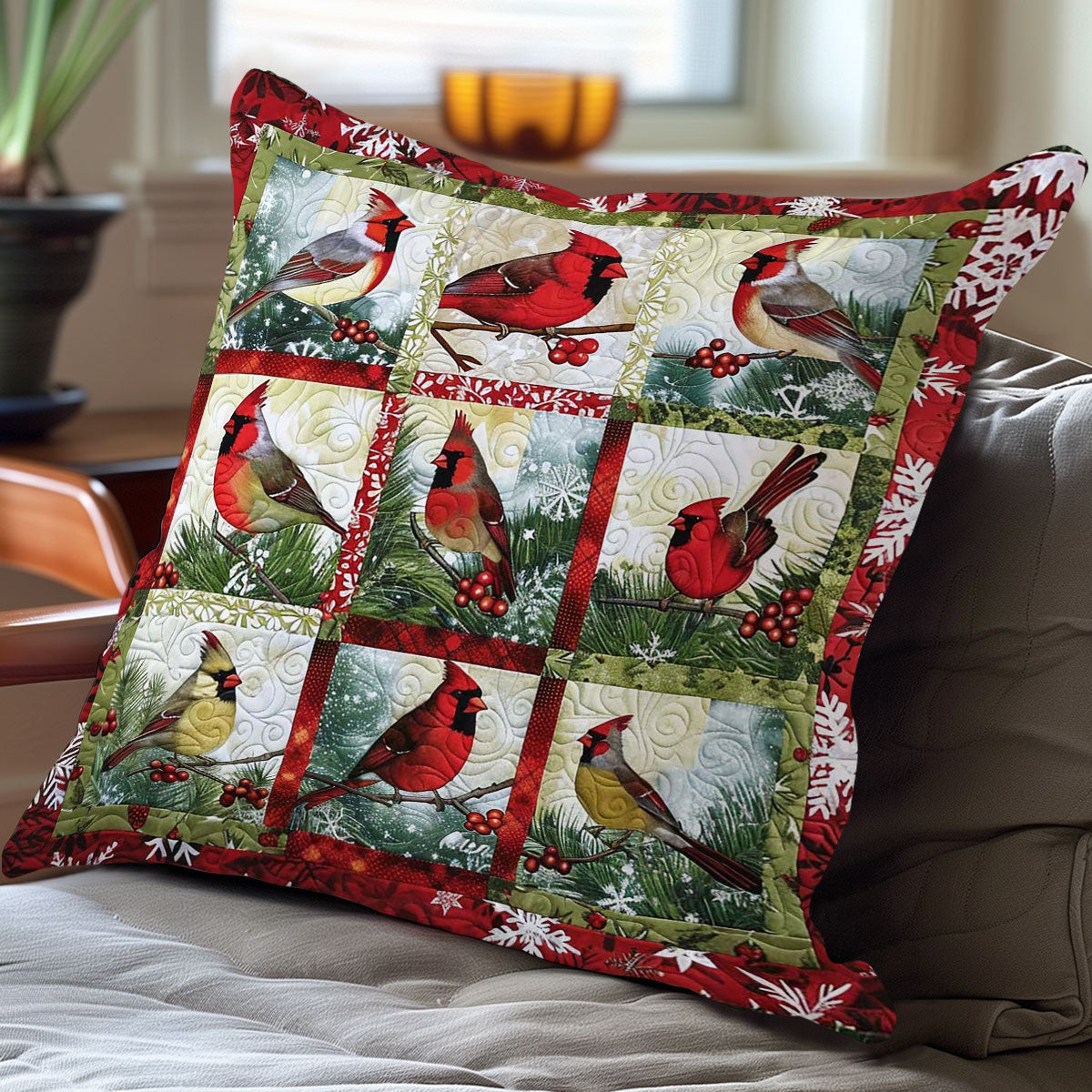 Cardinal Holiday Wonders Throw WN1608053CL Quilt Pillow Case