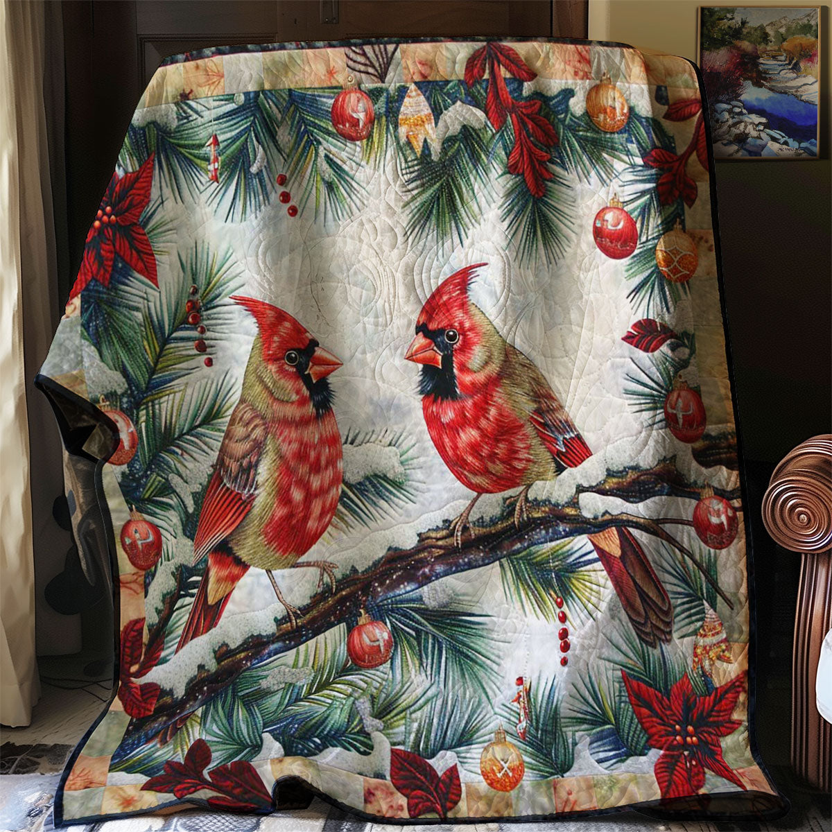 Cardinal's Snowy Duo WN2608096CL Quilt