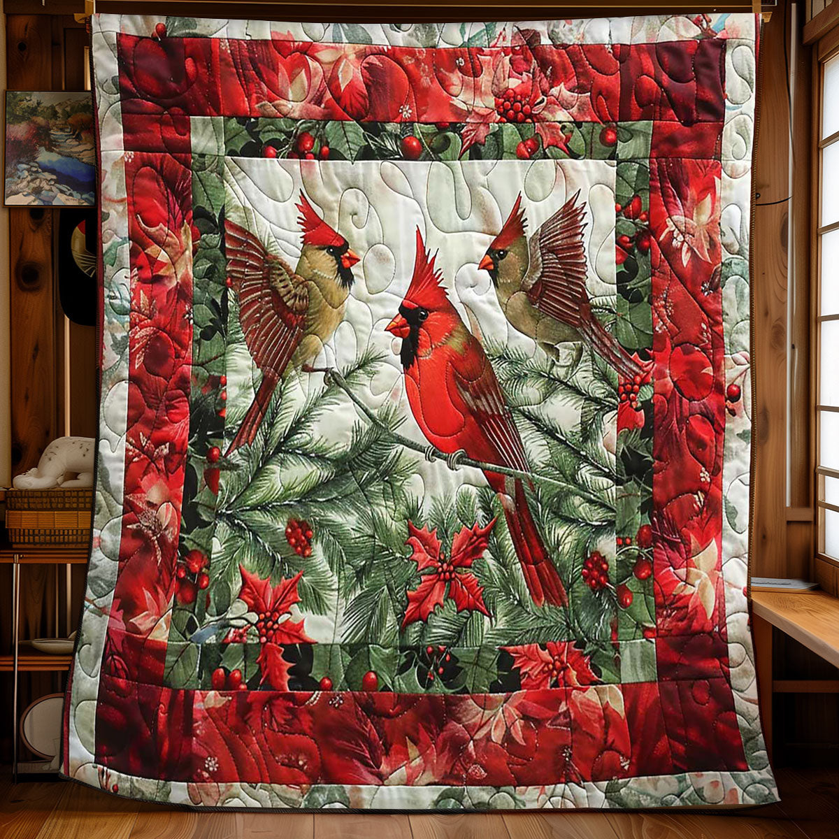Cardinal's Snowy Perch WN1608014CL Quilt