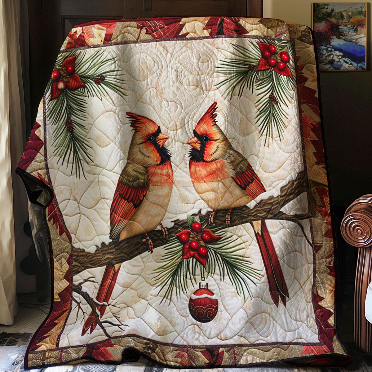 Cardinal's Snowy Romance WN2608102CL Quilt