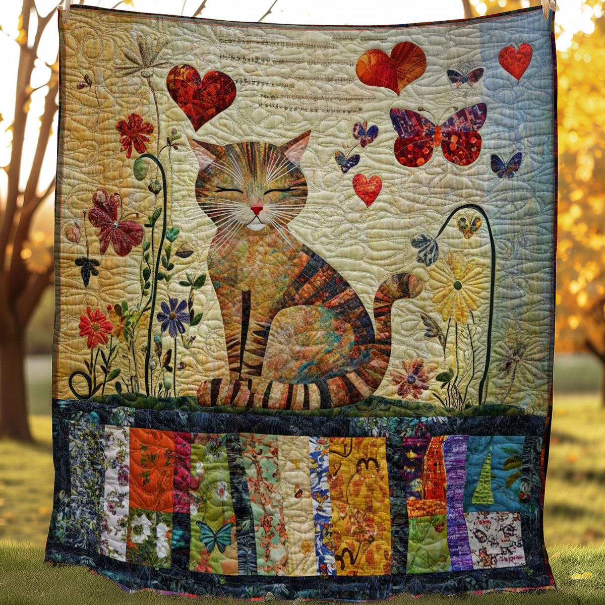 Cat And Butterfly WN0708083CL Quilt