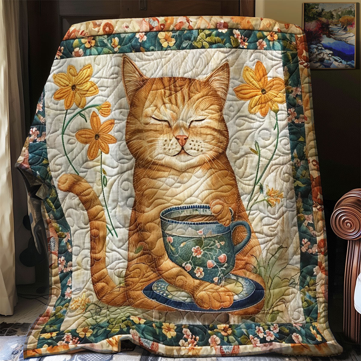 Cat And Cup SR1508018CL Quilt