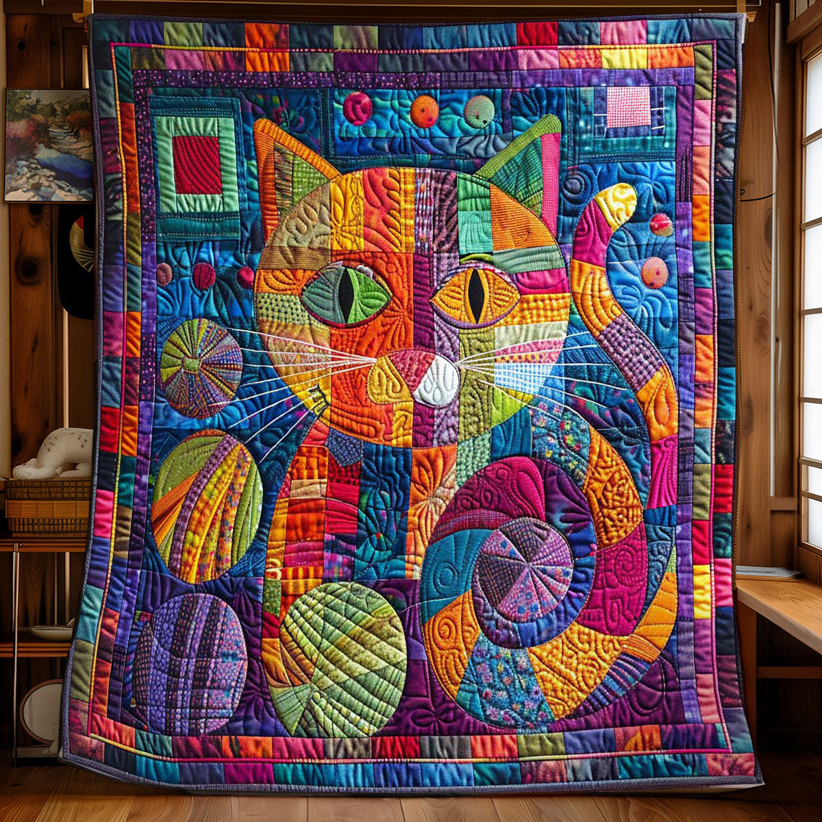 Cat Fuzzy Yarn WN0908041CL Quilt