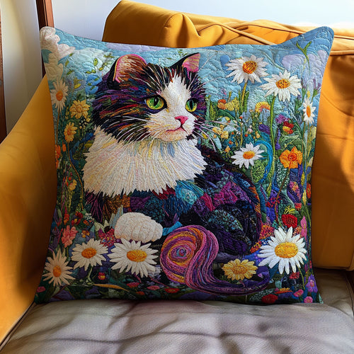 Cat In Garden WM0208152CL Quilt Pillow Case