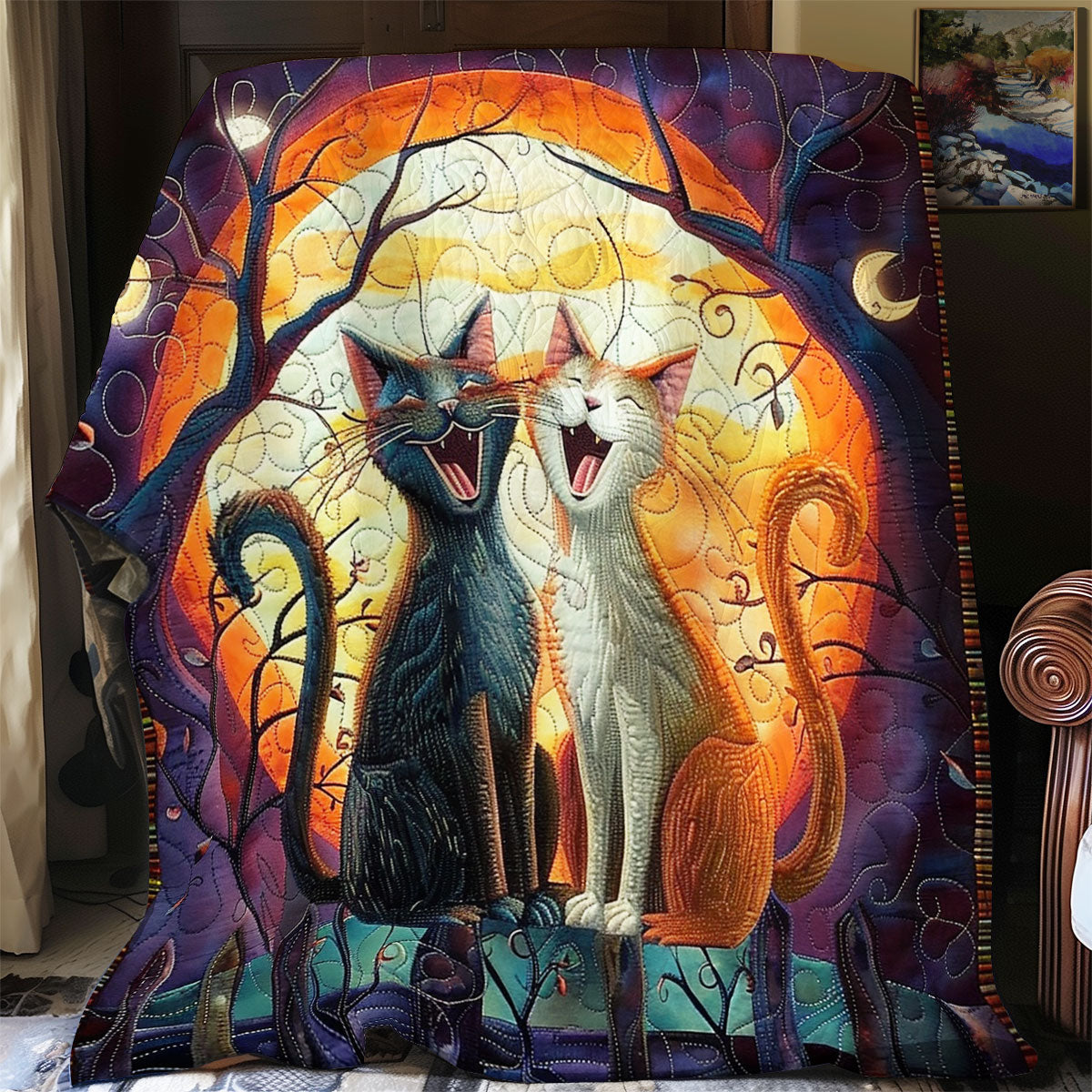 Cat Night Halloween SR2008026CL Quilt