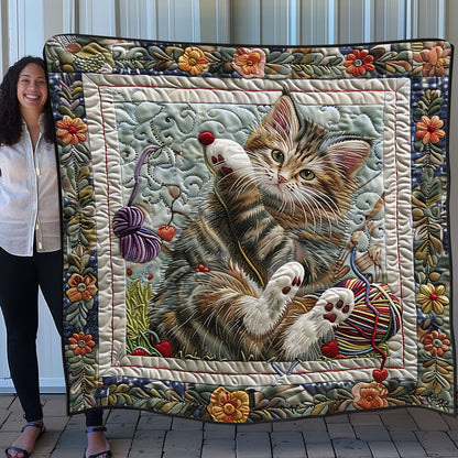 Cat Playing Yarn SR130814CL Quilt