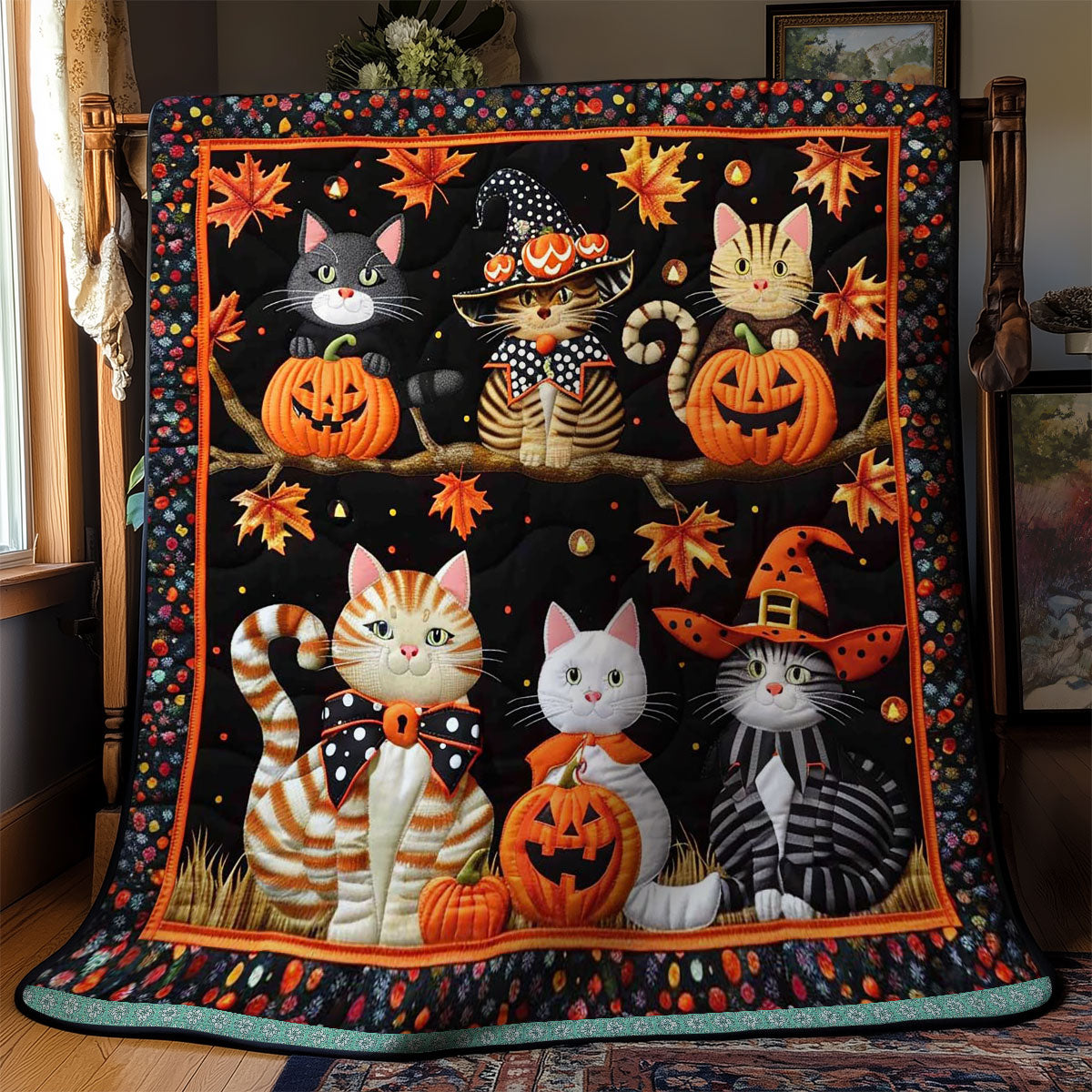 Cat Witch Halloween WN1609050CL Quilt