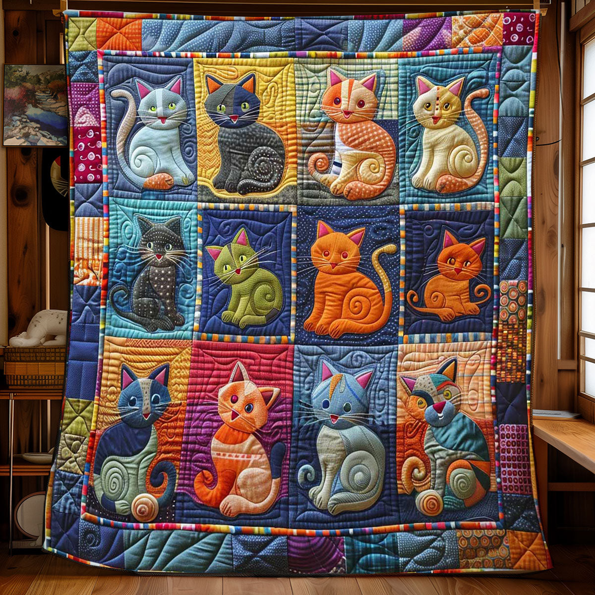 Cat's Comedy Corner WN0908066CL Quilt