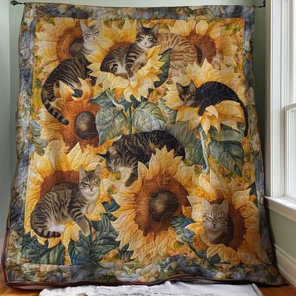 Cats Sleeping In Flowers WM1008025CL Quilt