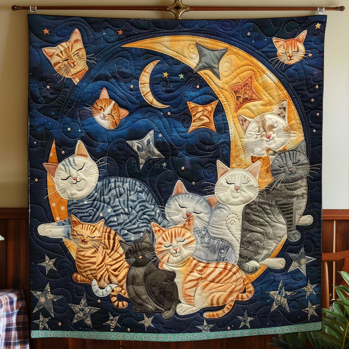 Cats' Lunar Nap WN0909094CL Quilt