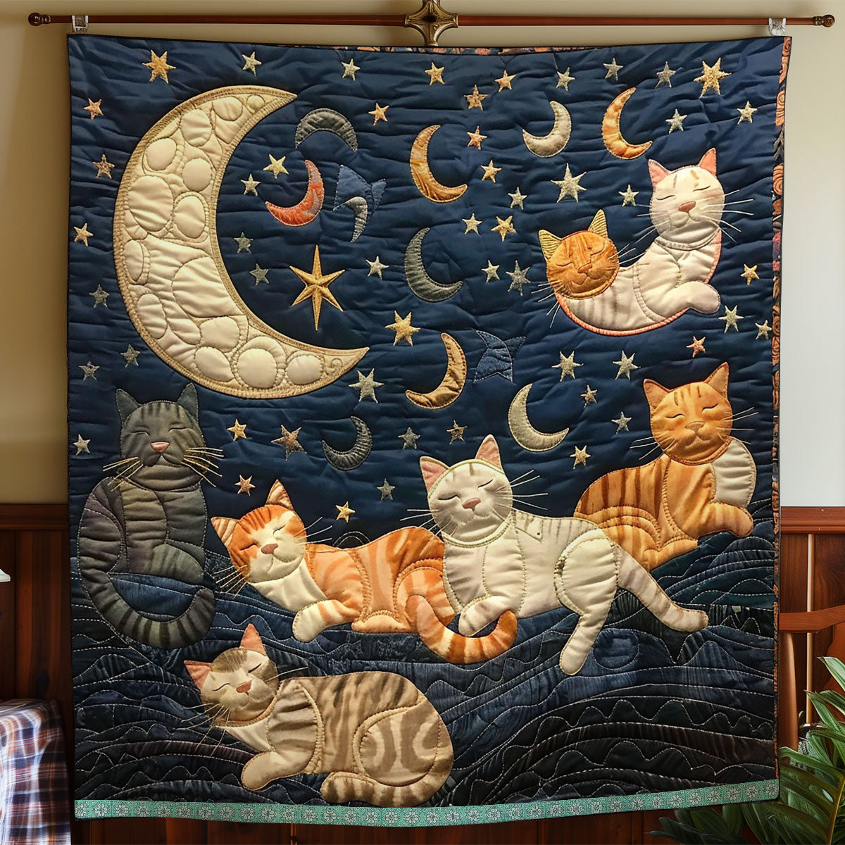 Cats’ Night Sky Dreams WN0909096CL Quilt