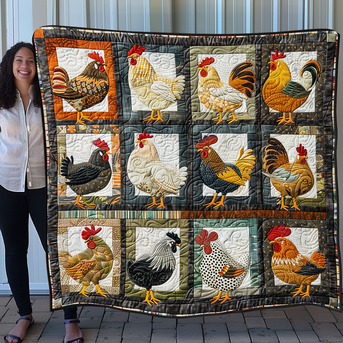 Charming Chickens SR1008004CL Quilt