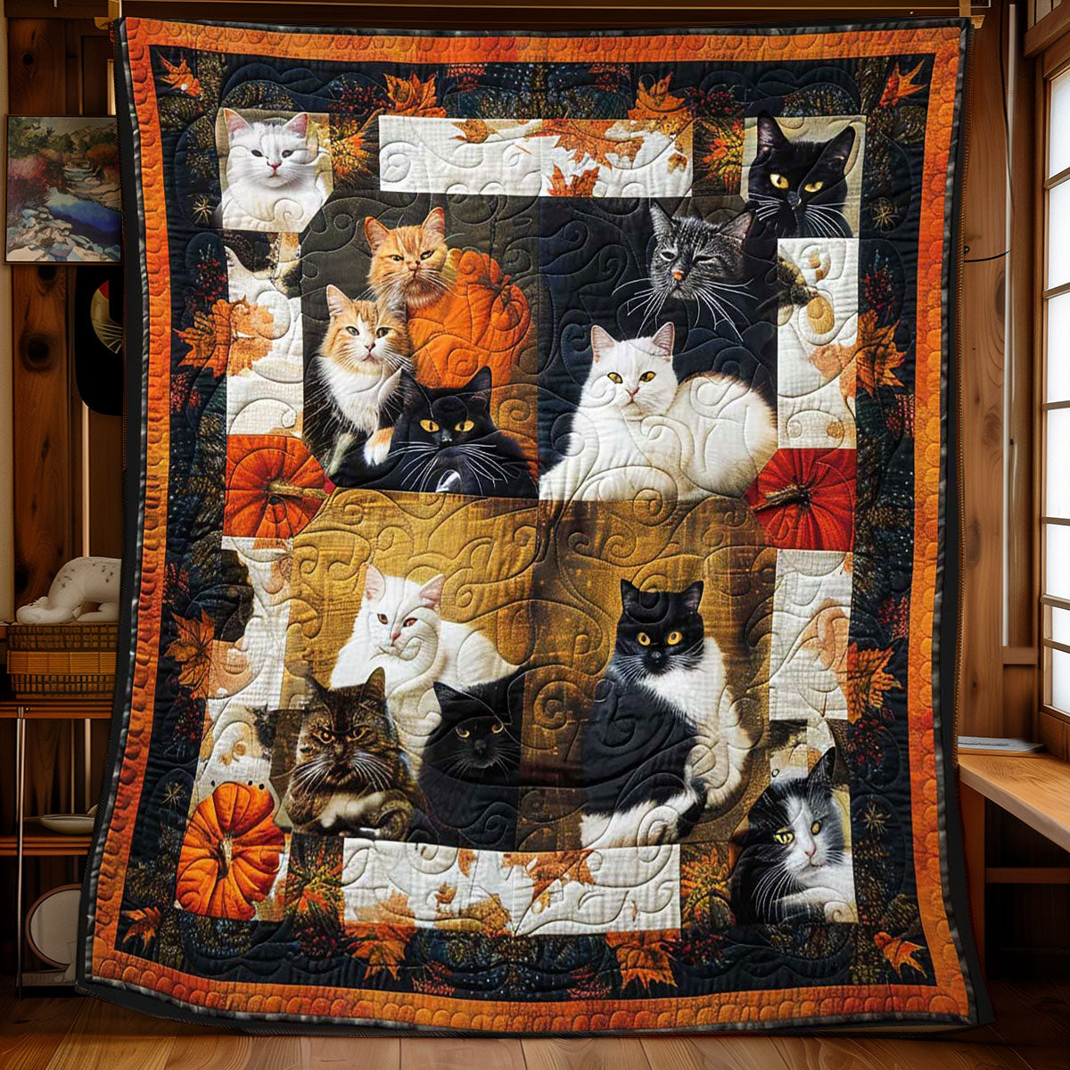 Charming Halloween Cats WN1508114CL Quilt