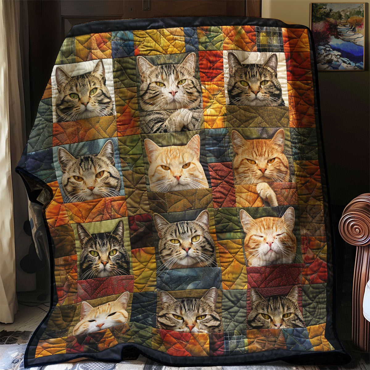 Cheerful Cats Wrap WN2208024CL Quilt