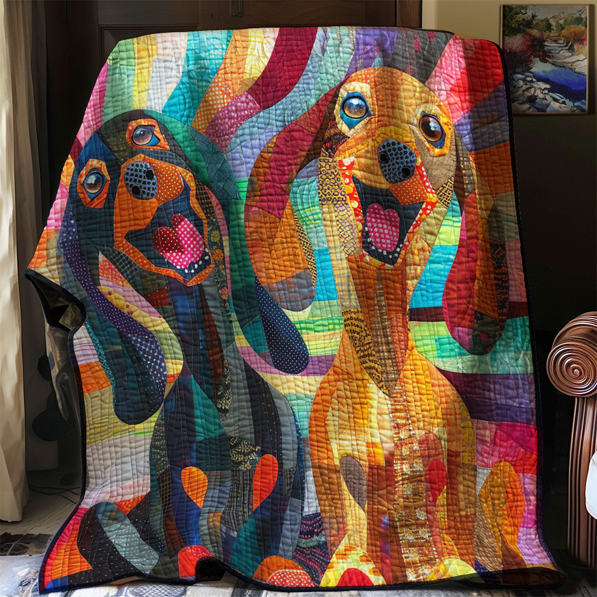 Cheerful Dachshund WN2208063CL Quilt