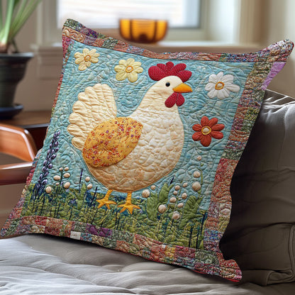 Chicken And Flowers WN0208064CL Quilt Pillow Case