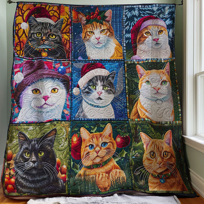 Christmas Cat And Friends WM1508024CL Quilt