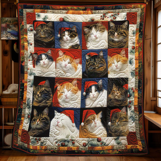 Christmas Cats Naps WN1508108CL Quilt