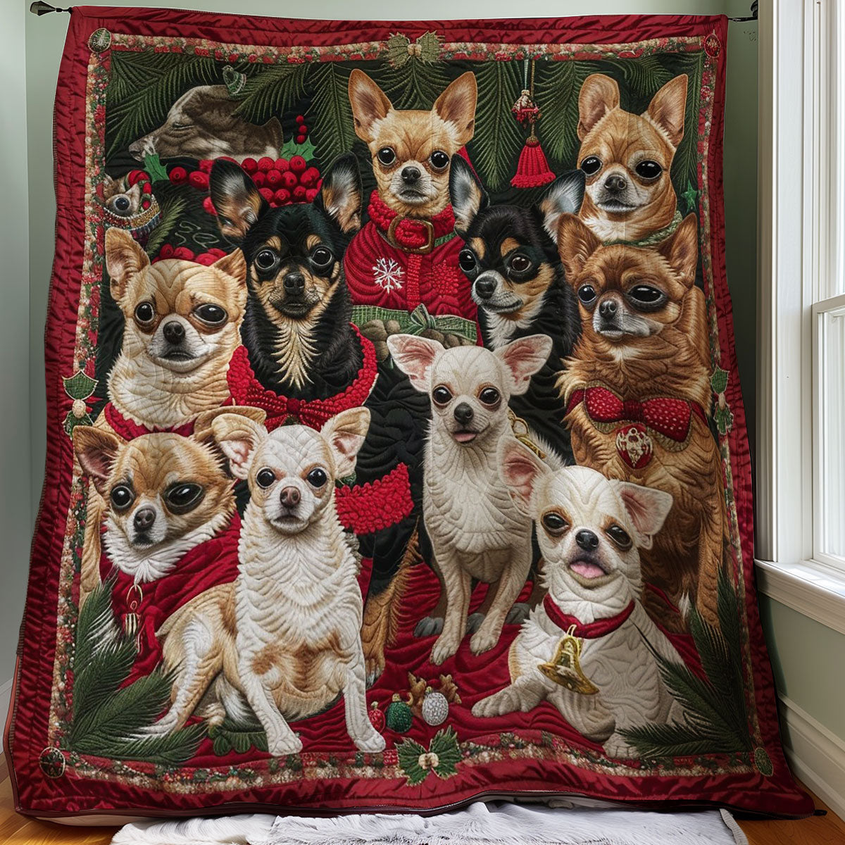 Christmas Corgi WM1608036CL Quilt