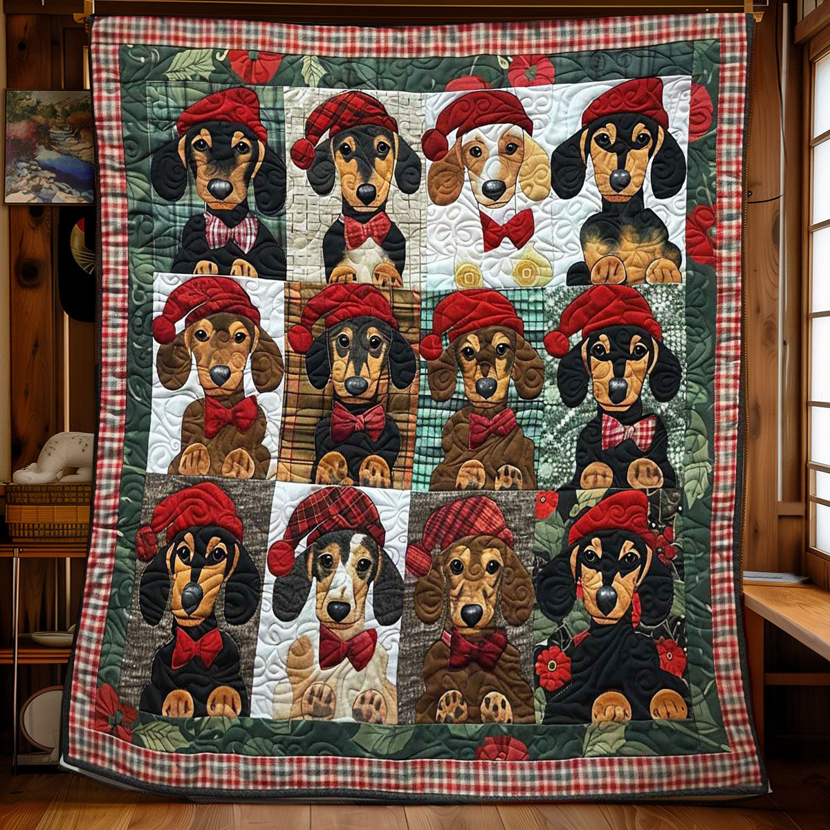 Christmas Dachshund Delight WN1508074CL Quilt