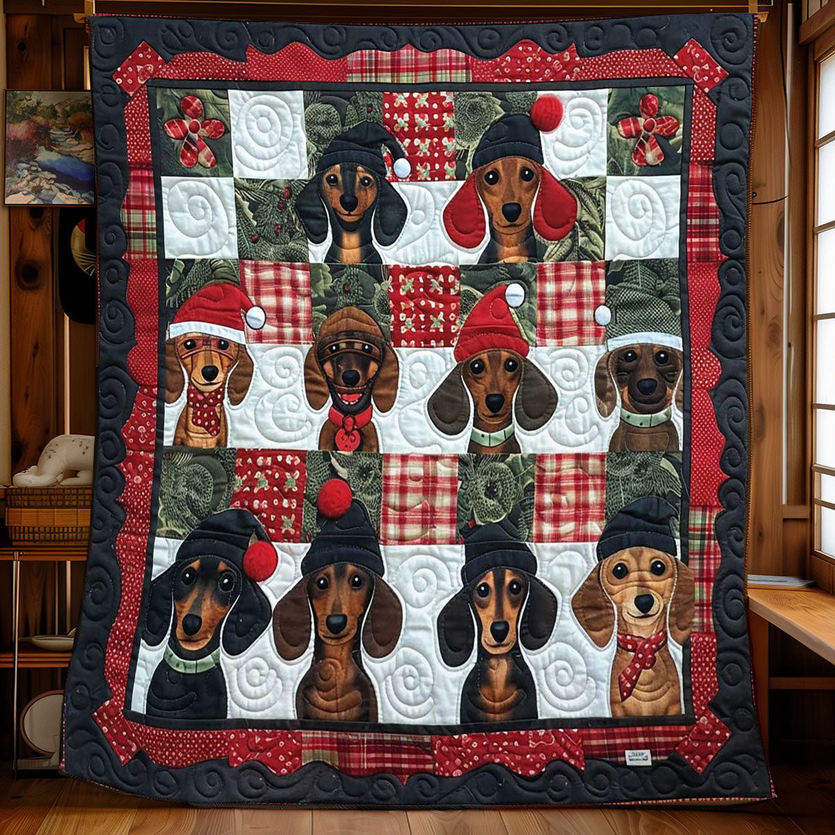 Christmas Dachshund Magic WN1508075CL Quilt