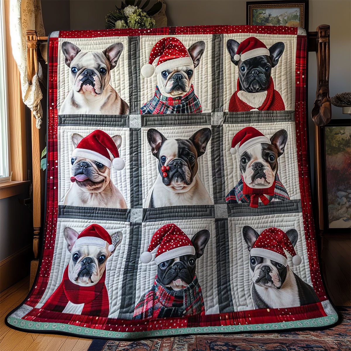 Christmas French Bulldog WN1609077CL Quilt