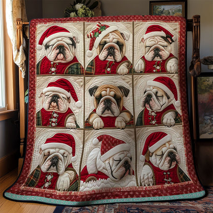 Christmas French Bulldogs Cute WN1609081CL Quilt