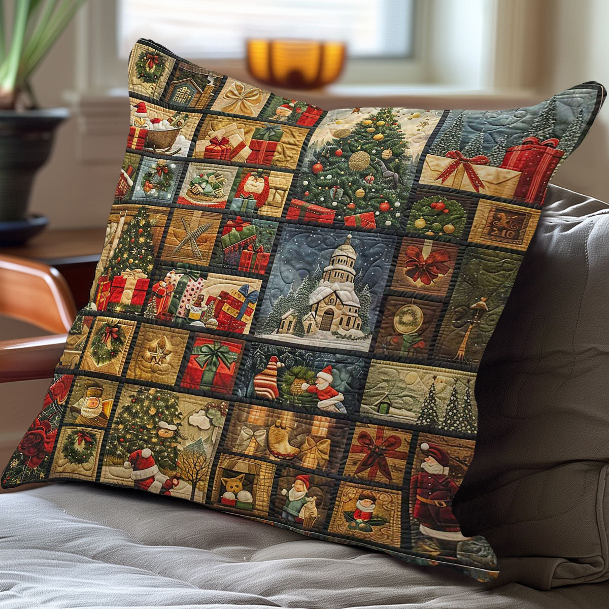 Christmas Happiness WN2607044CL Quilt Pillow Case