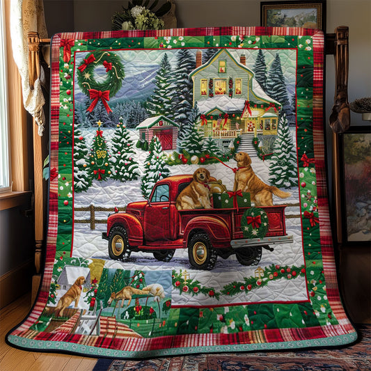 Christmas Truck Puppies WN3008050CL Quilt