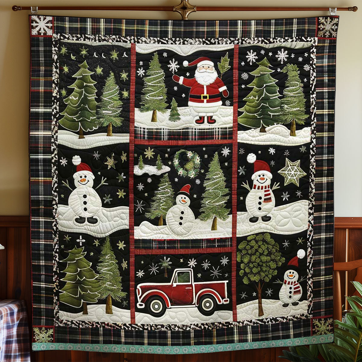 Christmas Truck With Snowman WN1109041CL Quilt