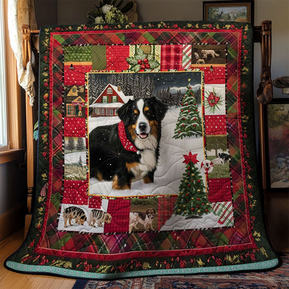 Christmas Wishes with Bernese Mountain Dogs WN3008006CL Quilt