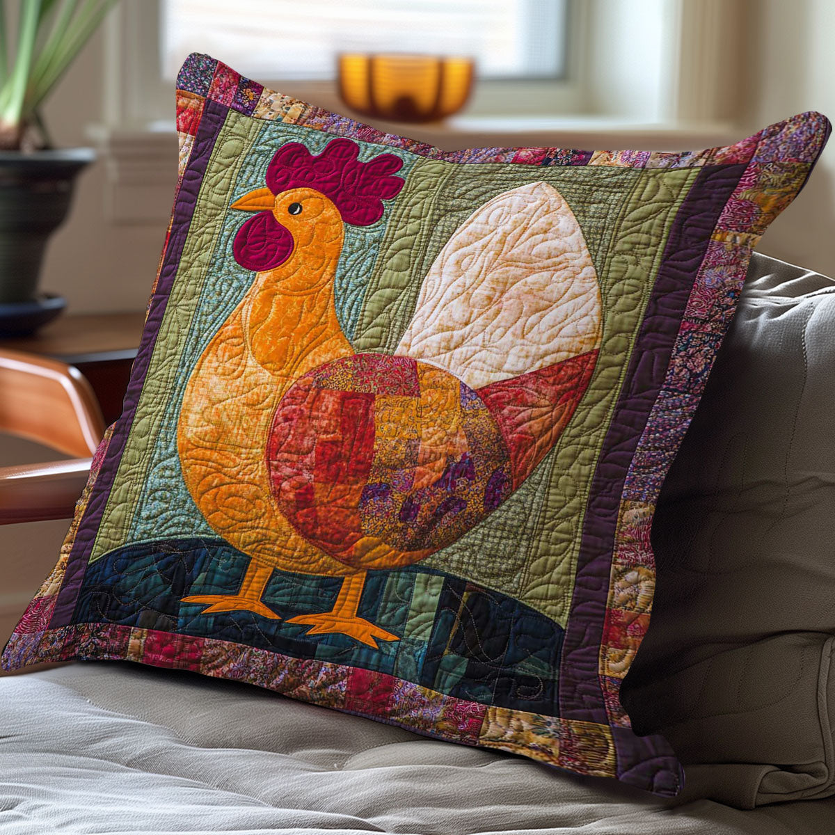 Color Chicken WN0208066CL Quilt Pillow Case