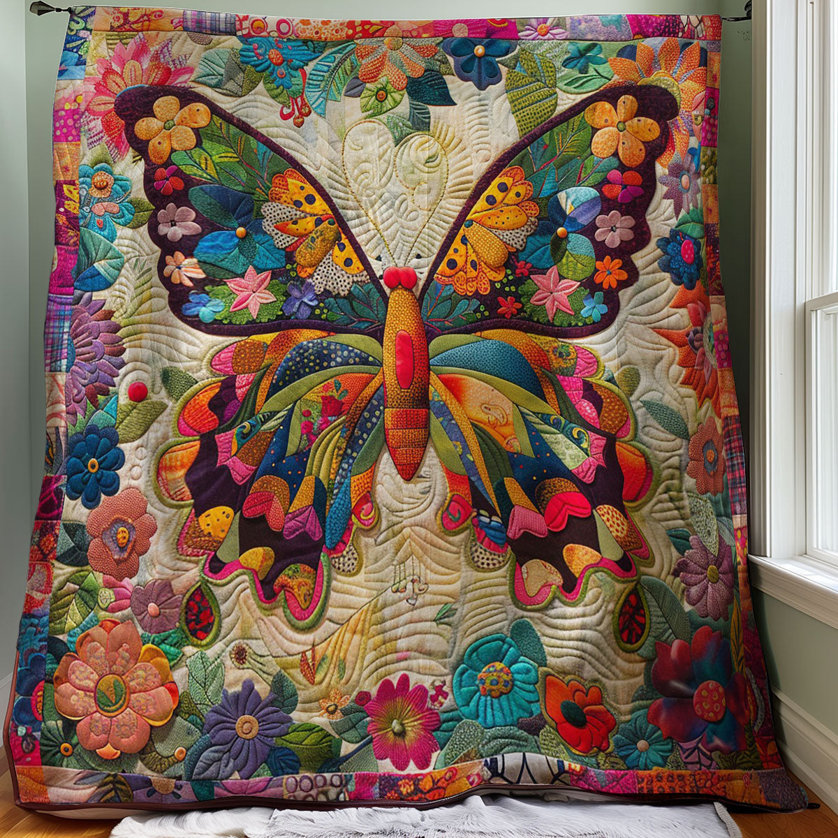 Color Floral Butterfly WM1408010CL Quilt