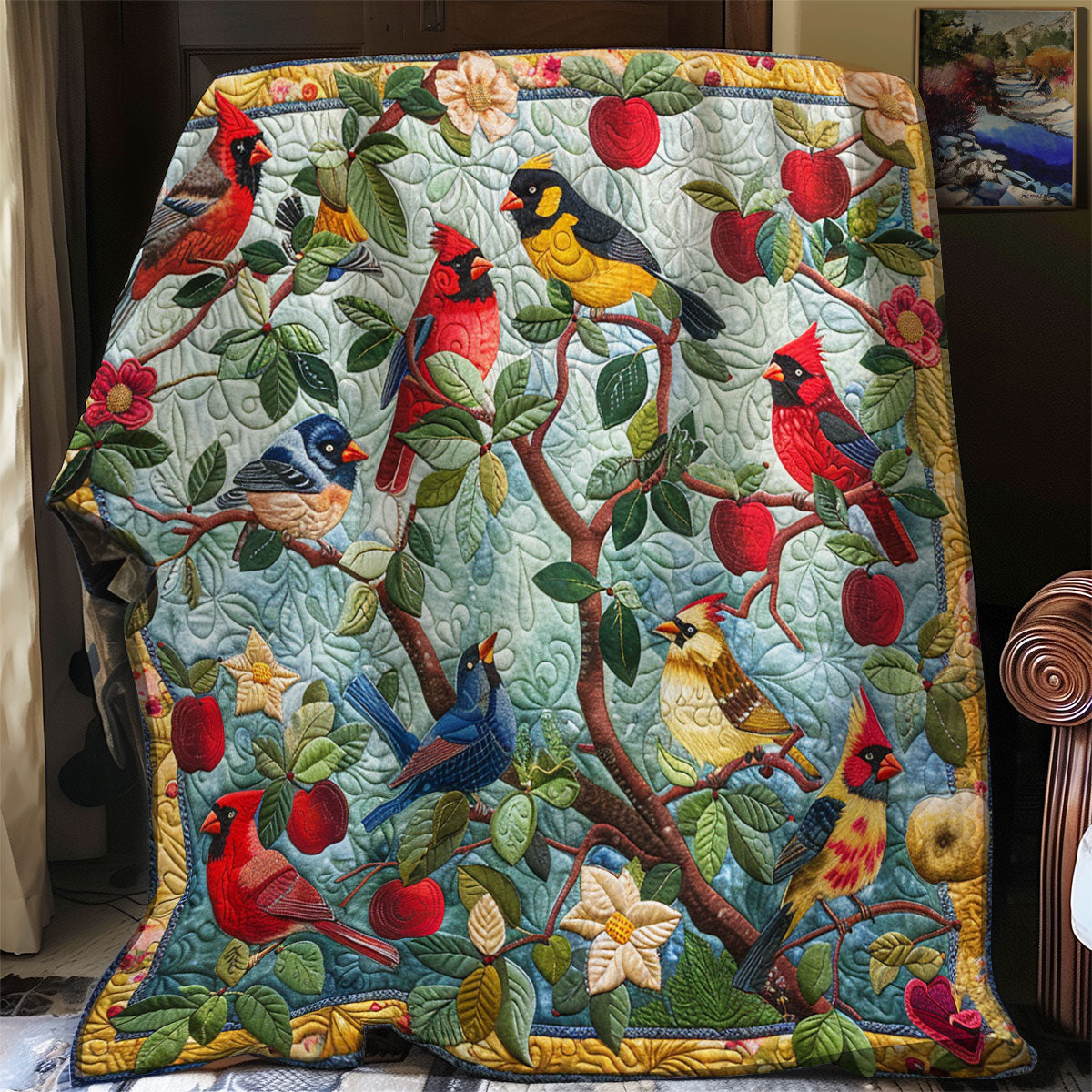 Colorful Bird And Tree SR2108040CL Quilt